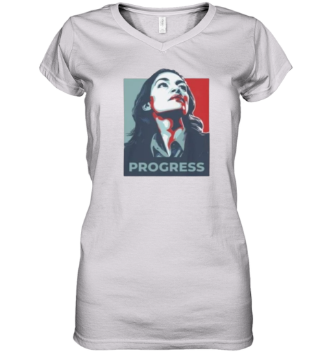 Alexandria Ocasio Cortez Aoc Progress Women039S V Neck T Shirt
