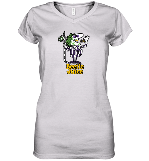 Beetlejuice Pizza Women039S V Neck T Shirt