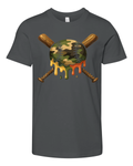 Baseball Drip Camo Baseball Bats Premium Youth T Shirt