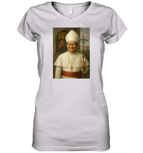 Cardinal Luis Antonio Tagle Pope Francis Women039S V Neck T Shirt