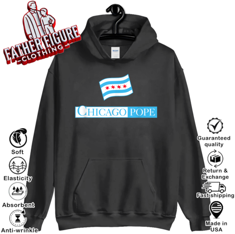 Chicago Pope Leo Xiv With Chicago Flag Hoodie