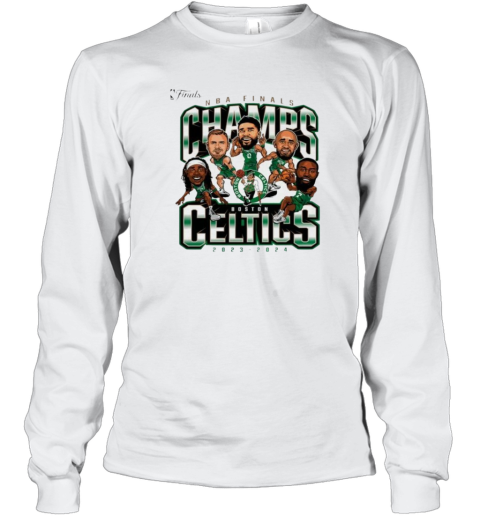 Boston Celtics White 2024 Nba Finals Champions Long Sleeve T Shirt