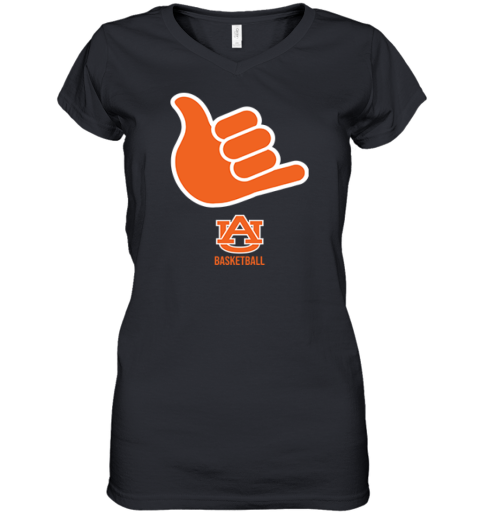 Auburn Tigers Call God Hand Sign Women039S V Neck T Shirt