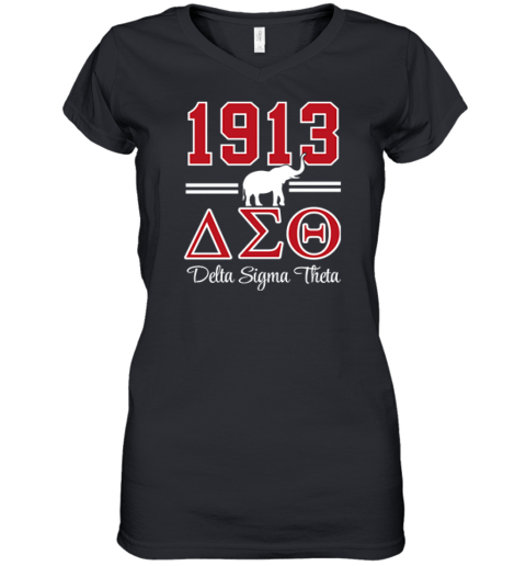 1913 Delta Sigma Theta Women039S V Neck T Shirt