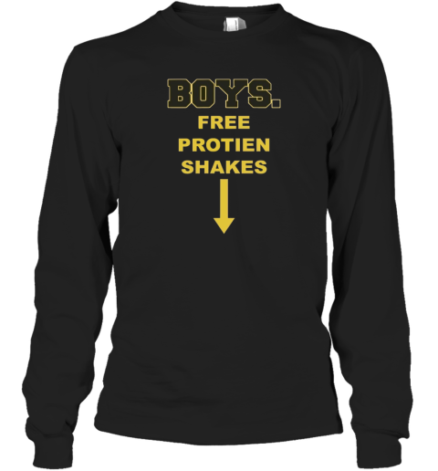 Boys Free Protien Shakes Long Sleeve T Shirt