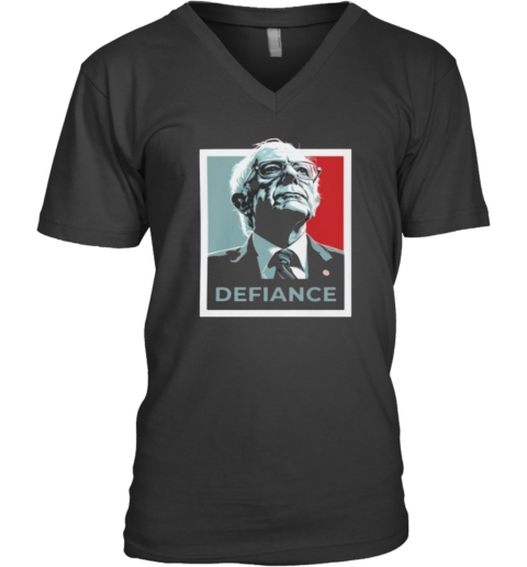 Bernie Sanders Defiance V Neck T Shirt