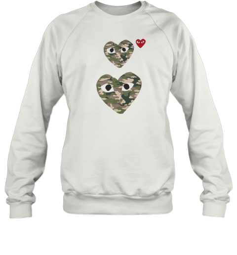 Cdg Play Camo Double Heart Sweatshirt