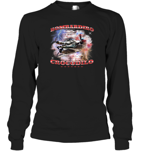 Bombardiro Crocodilo Italian Brainrot Meme Crocodile Long Sleeve T Shirt