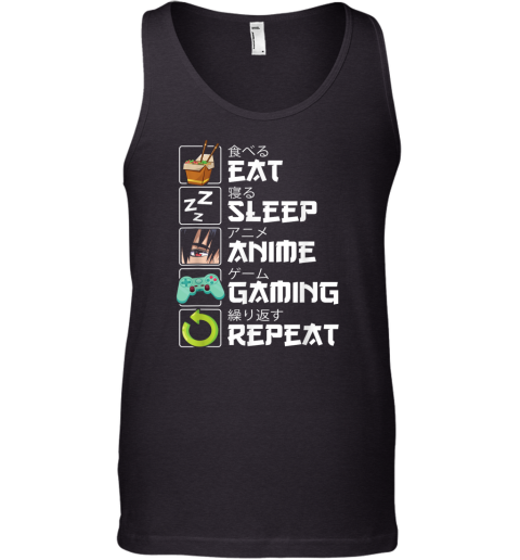 Eat Sleep Anime Gaming Repeat Kawaii Otaku Anime Manga Tank Top