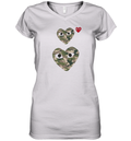 Cdg Play Camo Double Heart Women039S V Neck T Shirt