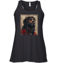 Black Jesus Face Of Jesus Cross With Crown Of Thorns Racerback Tank