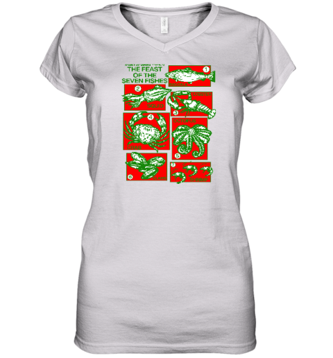 Double Wonderful Presents The Feast Of The Seven Fishes Women039S V Neck T Shirt