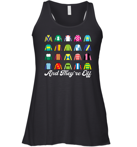 And They039Re Off Horse Racing Derby Day Funny Silks Jockey Racerback Tank