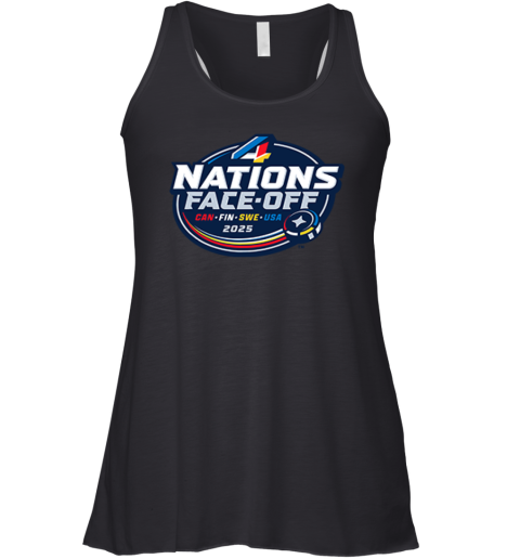 4 Nations Face Off Can Fin Swe Usa 2025 Racerback Tank