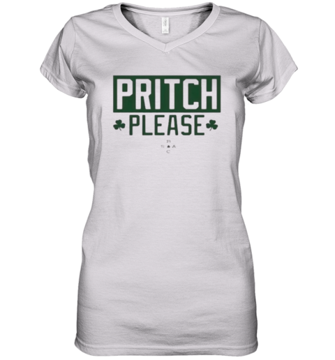 Boston Celtics Pritch Please Women039S V Neck T Shirt