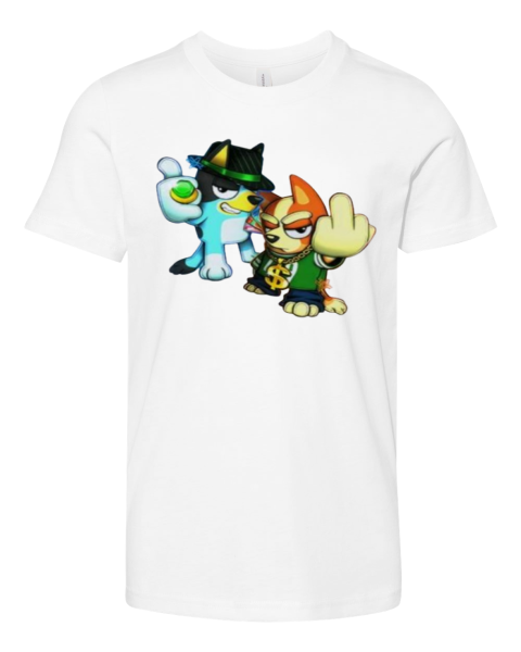 Bingo And Bluey Gangster Premium Youth T Shirt