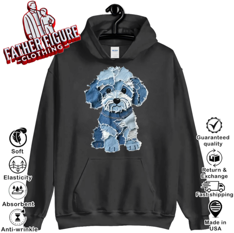 Denim Patch Animal Dog Hoodie