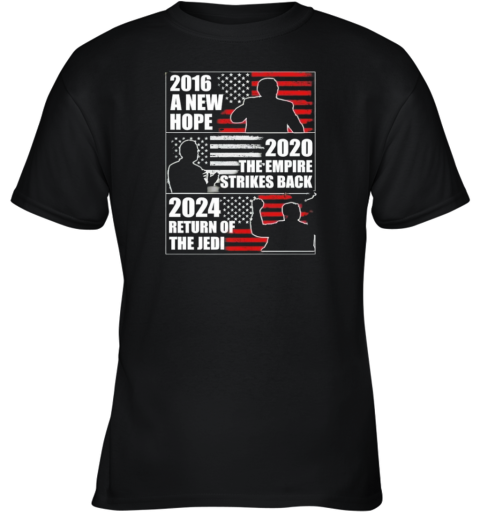 Biden 2020 The Empire Strikes Back Trump 2024 Return Of The Jedi Youth T Shirt