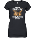 Best Buckin039 Dad Ever Tee Deer Hunting Bucking Father Women039S V Neck T Shirt