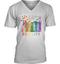 Equality Peace Love Kindness Shirt Book Flower Shirt Social Justice V Neck T Shirt