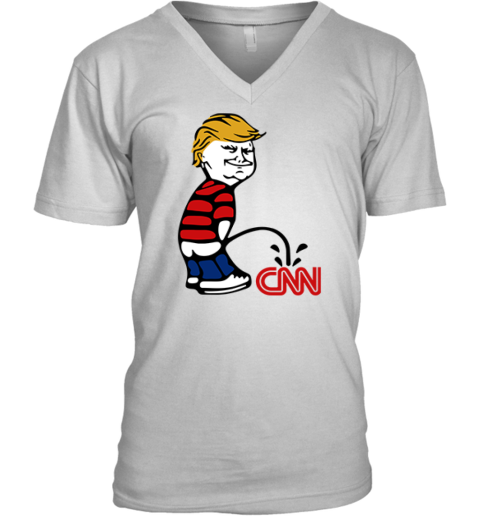 Donald Trump Piss On Cnn Fake News V Neck T Shirt