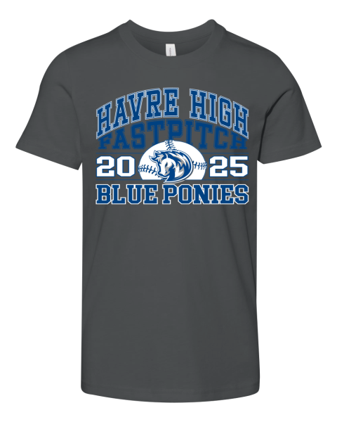 2025 Havre High School Blue Pony Fastpitch Premium Youth T Shirt