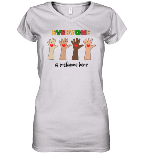 Everyone Is Welcome Here Idaho Teacher Women039S V Neck T Shirt