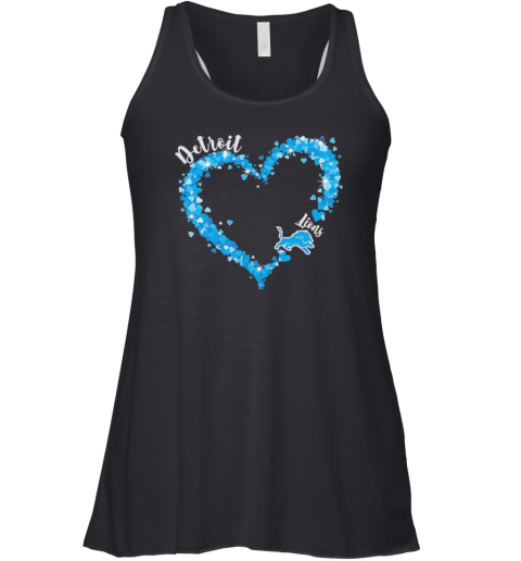 Detroit Lions Fan Big Heart With The Team Logo Racerback Tank