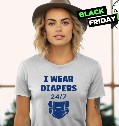 Diaper Minimalist Baby Parent I Wear Diapers 247 Women039S T Shirt