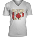 Canadian Hockey Culture Proud Canadian Elbows Up V Neck T Shirt
