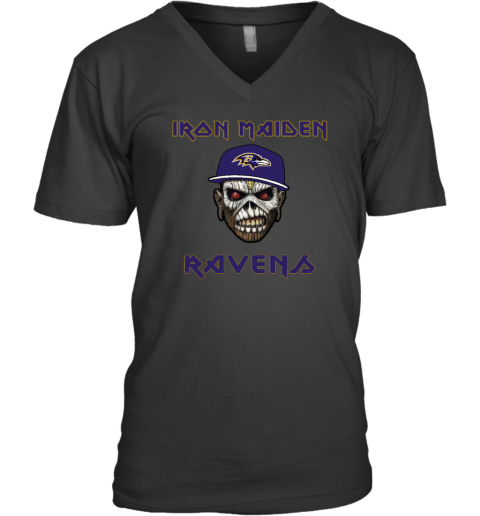 Baltimore Ravens Iron Maiden Rock Band Music V Neck T Shirt