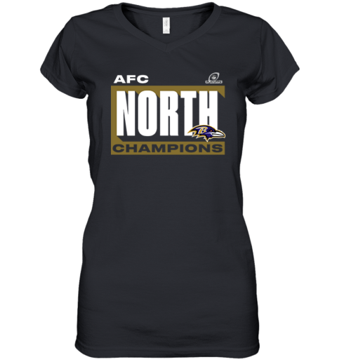Baltimore Ravens Fanatics 2024 Afc North Division Champions Conquer Women039S V Neck T Shirt