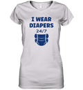 Diaper Minimalist Baby Parent I Wear Diapers 247 Women039S V Neck T Shirt