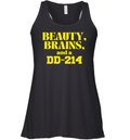 Beauty Brains And A Dd 214 Racerback Tank