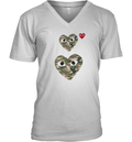 Cdg Play Camo Double Heart V Neck T Shirt