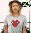 Cdg Play Red Heart Blue Eyed Women039S T Shirt