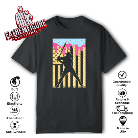Baseball Ice Cream Drip T Shirt