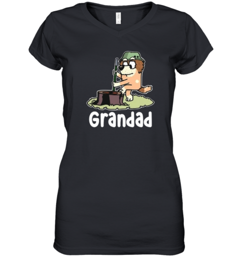 Bluey Soldier Grandad Women039S V Neck T Shirt