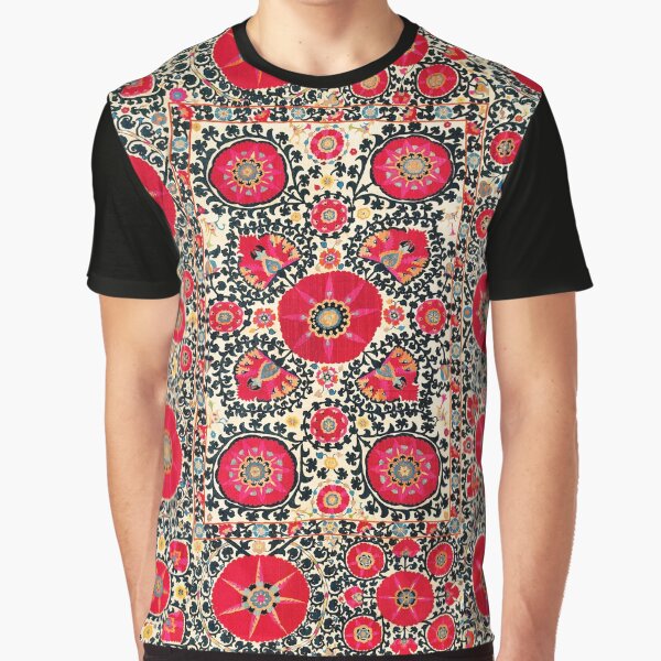Shakhrisyabz Suzani Uzbek Embroidery Print Graphic T-Shirt for Sale by bragova