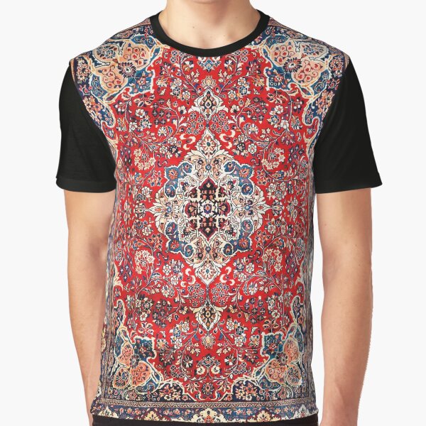 Red Blue Sarouk Persian Carpet Print Graphic T-Shirt for Sale by bragova
