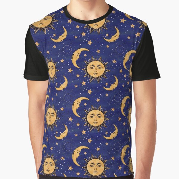 Vintage moon and sun stars celestial Graphic T-Shirt for Sale by AstralFae