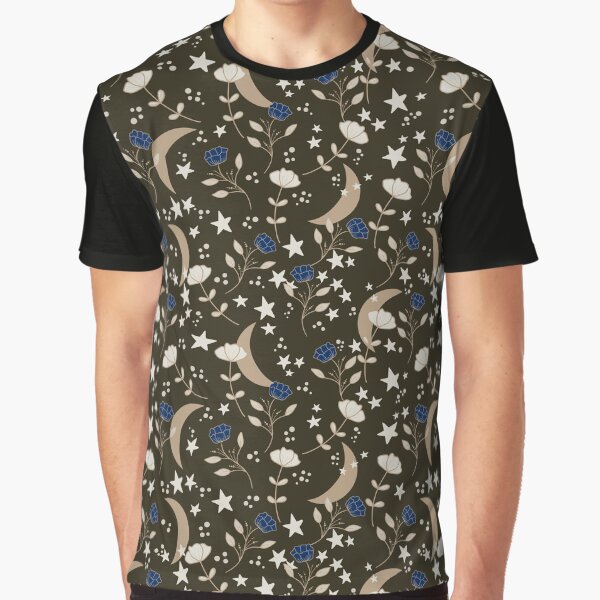 Boho Celestial Moon Flowers Graphic T-Shirt for Sale by ChantalDesign