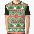 Winter Holiday Christmas Nordic Folk Pattern Sweater Graphic T-Shirt for Sale by AlteredAtelier
