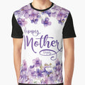 Happy Mother’s Day Violet Floral Design – Elegant Purple Flower Pattern Gift Graphic T-Shirt for Sale by PnrArtDesign