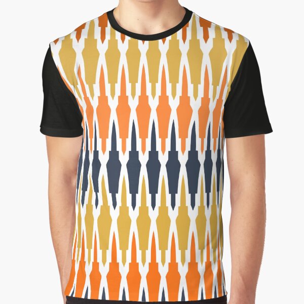 Boho, Southwest Decor, Orange, Indigo, Navy Blue, Orange Graphic T-Shirt for Sale by meggydesigns