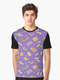 Halloween Candies Pattern - Purple Graphic T-Shirt