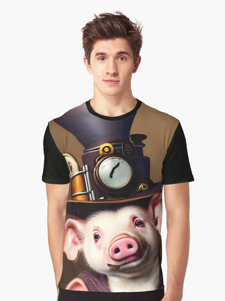 Piglet me steampunk Graphic T Shirt T Shirt Streetwear Style Futuristic Style