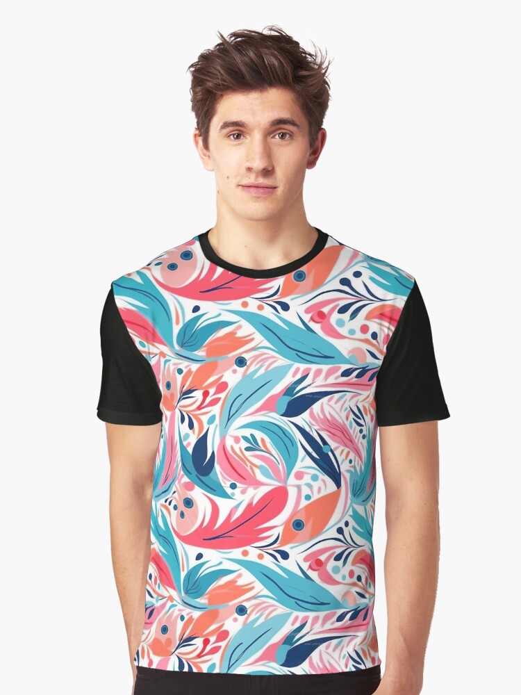 abstract colorful shapes pattern Different pattern size Email me Graphic T Shirt T Shirt Trending US Futuristic Style