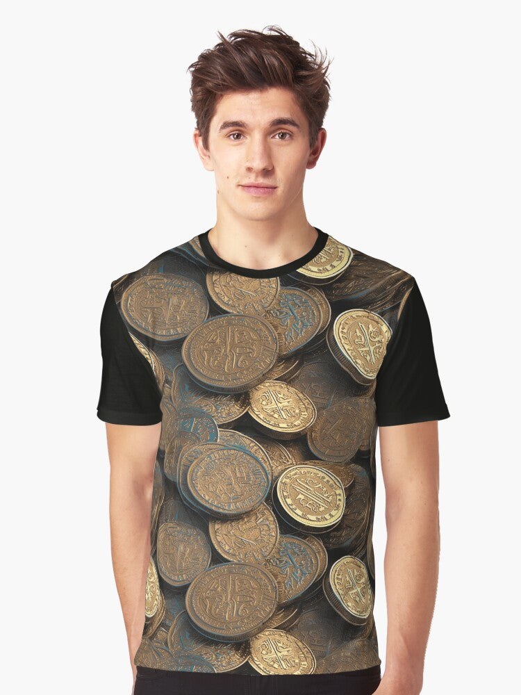 colorful seamless pattern with fantasy coins Different pattern size Email me Graphic T Shirt T Shirt Viral TikTok