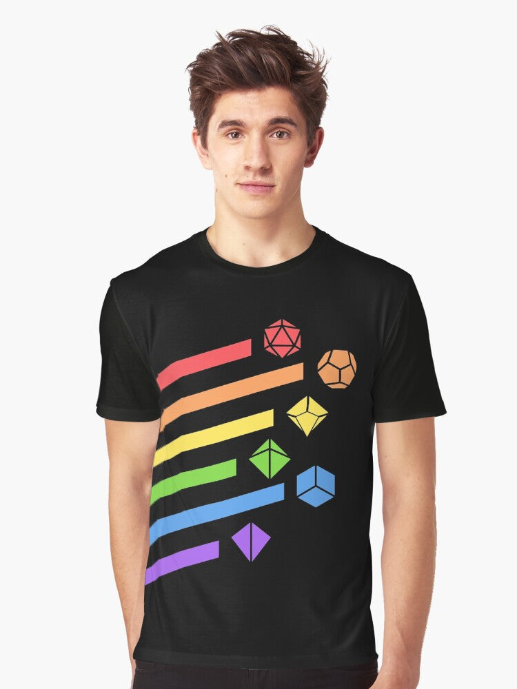 Rainbow Dice Set Tabletop RPG Gaming Graphic T Shirt T Shirt Premium Quality Daily Comfort Wear